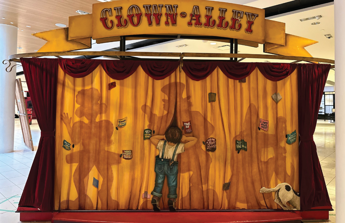 Module d'exposition du Cirque surnommée 'Clown Alley' (l'allée des clowns).